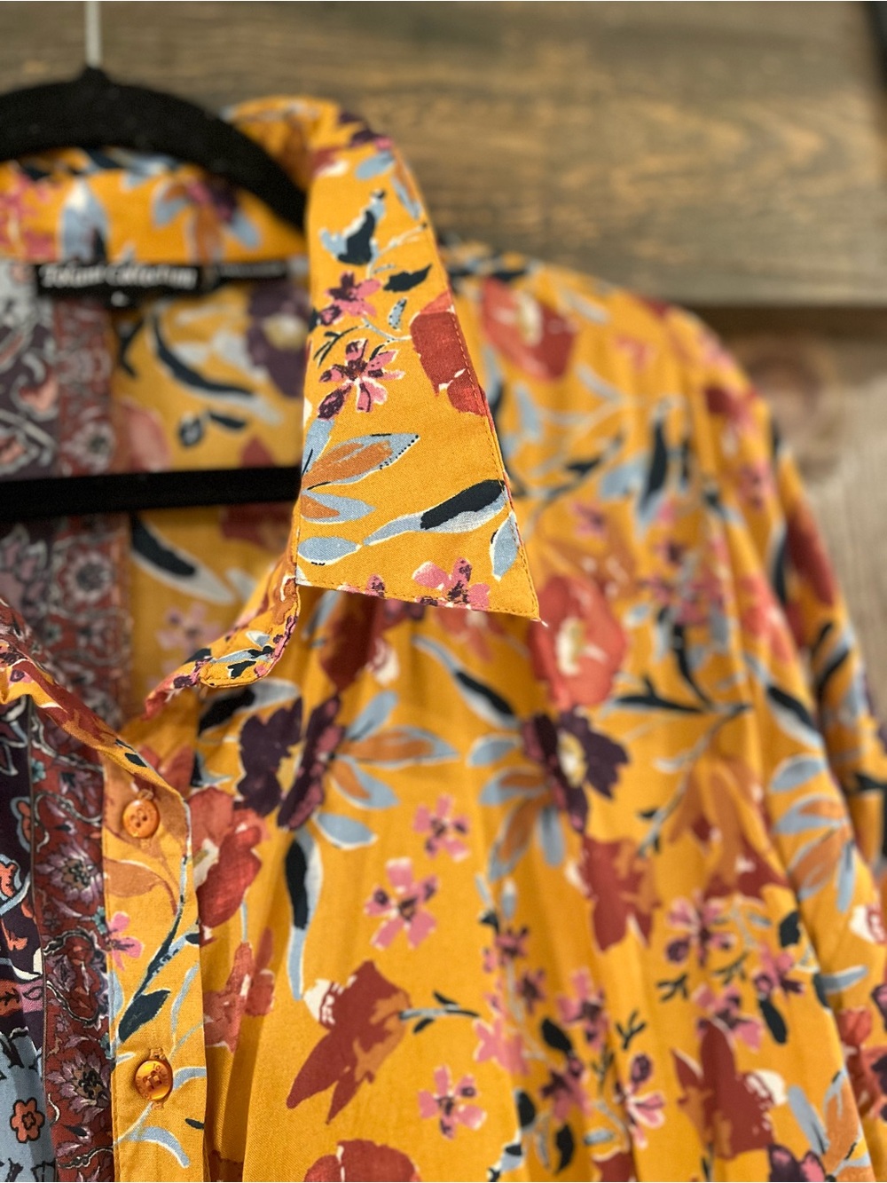 Tolani Collection Floral Patchwork Boho Dress/Tunic Large View 2